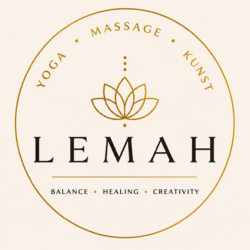 LEMAH Yoga Massage Kunst München Logo Gold Lotus